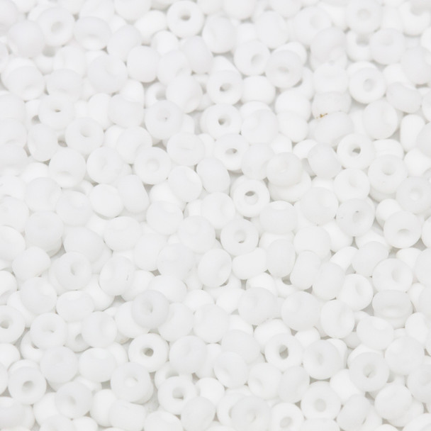 Size 8 Czech Seed Beads -- 103M White Matte