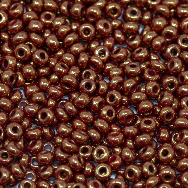 Size 8 Czech Seed Beads -- 1300 Rust Glow