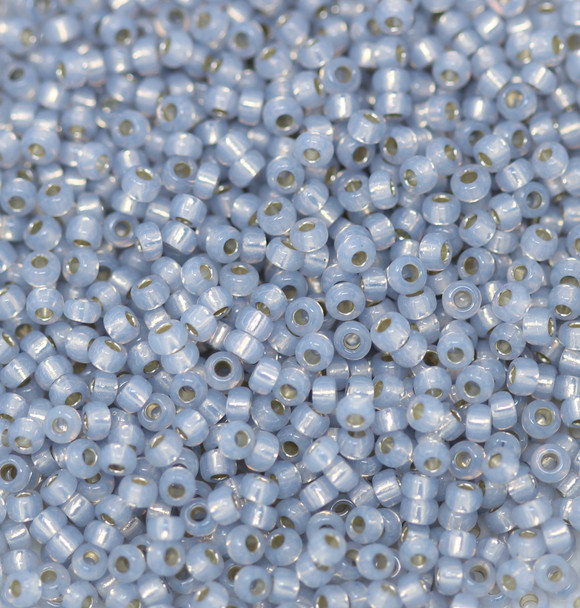 Size 11 Miyuki Seed Beads -- 576 Grey Opal / Gilt Lined