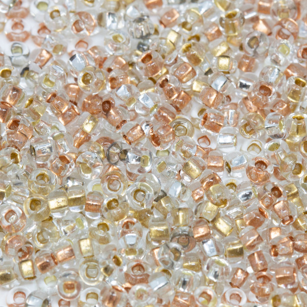 Size 8 Czech Seed Beads -- 864 Crystal / Metallic Lined Mix