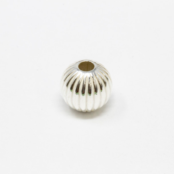 Sterling Silver 8mm Corrugated Bead