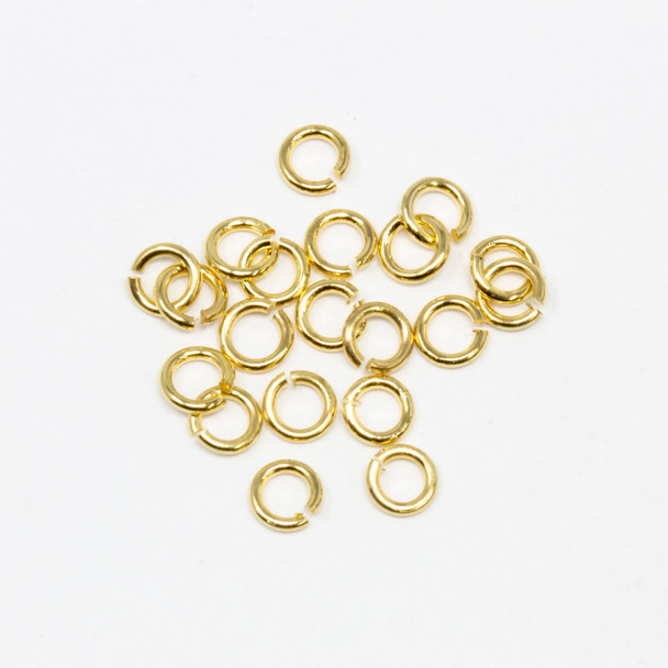 Gold Plated 4mm Round 21 Gauge OPEN Jump Rings - 20 Pieces