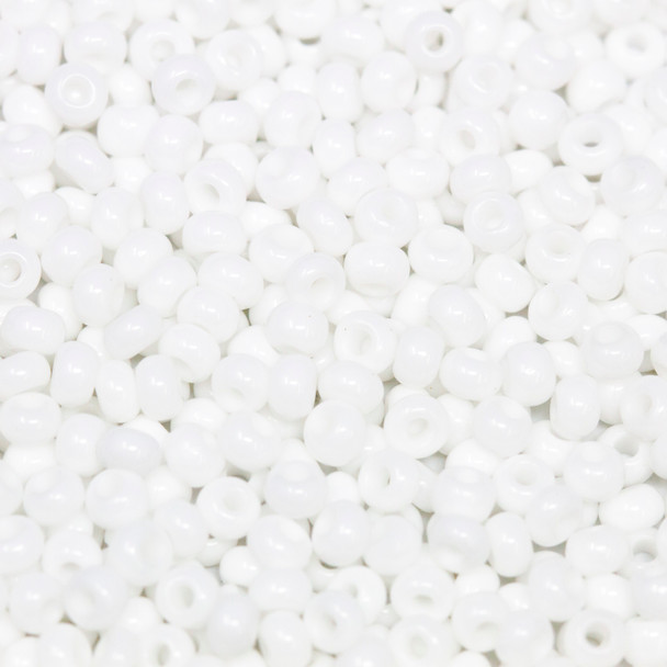 Size 8 Czech Seed Beads -- 103 White