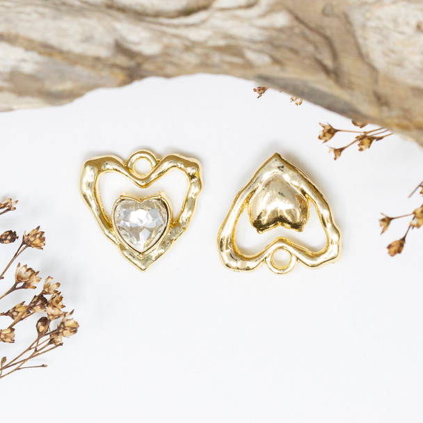 Gold Plated Alloy 19mm Heart Pendant