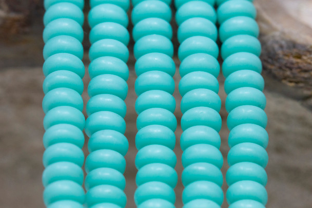 Czech Glass 4mm Rondelle -- Matte Turquoise