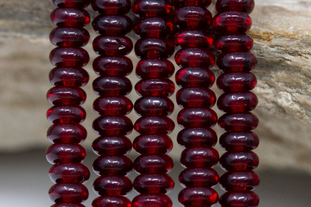 Czech Glass 4mm Rondelle -- Garnet