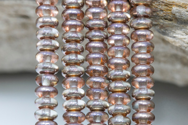 Czech Glass 4mm Rondelle -- Apollo Gold