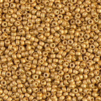 Size 11 Miyuki Seed Beads -- 4202F Duracoat Galvanized Gold Matte