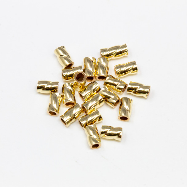 14K Gold Filled 2x3mm Twisted Crimps - 20 Pieces