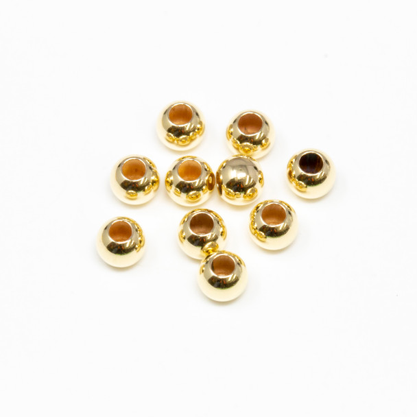14K Gold Filled 4mm Round Beads - 10 Pieces - 1.75mm Hole