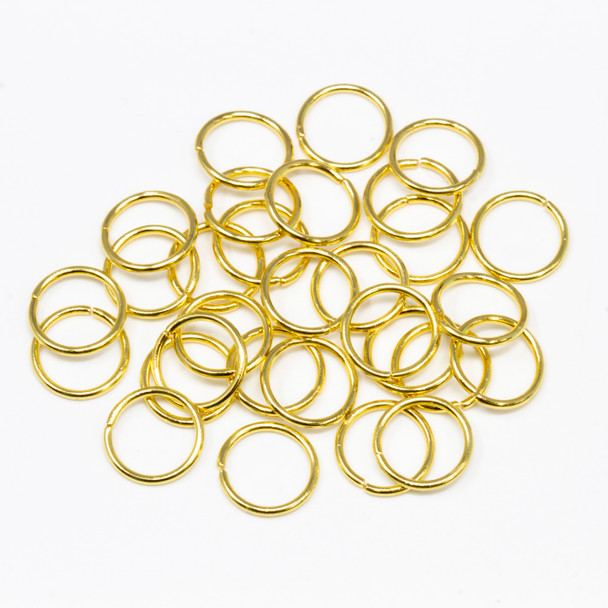 18K Gold Plated Stainless Steel 8mm Round 20 Gauge OPEN Jump Rings - 20 Pieces
