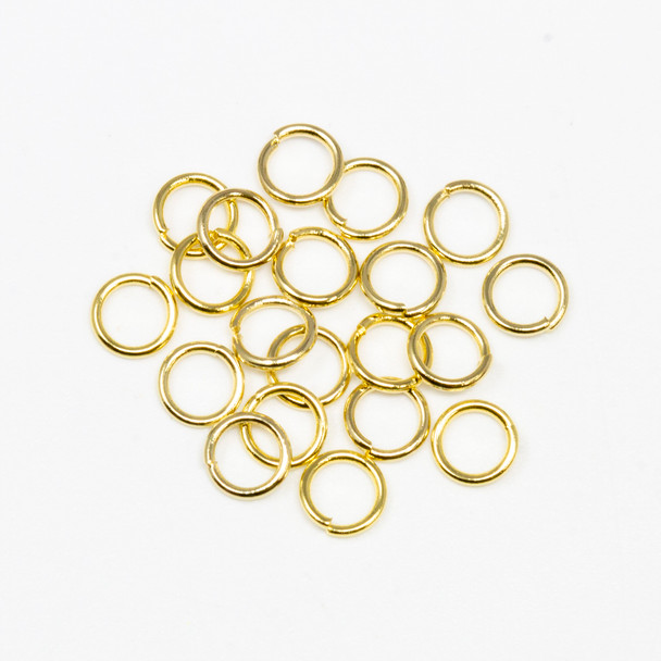 18K Gold Plated Stainless Steel 4mm Round 22 Gauge OPEN Jump Rings - 20 Pieces