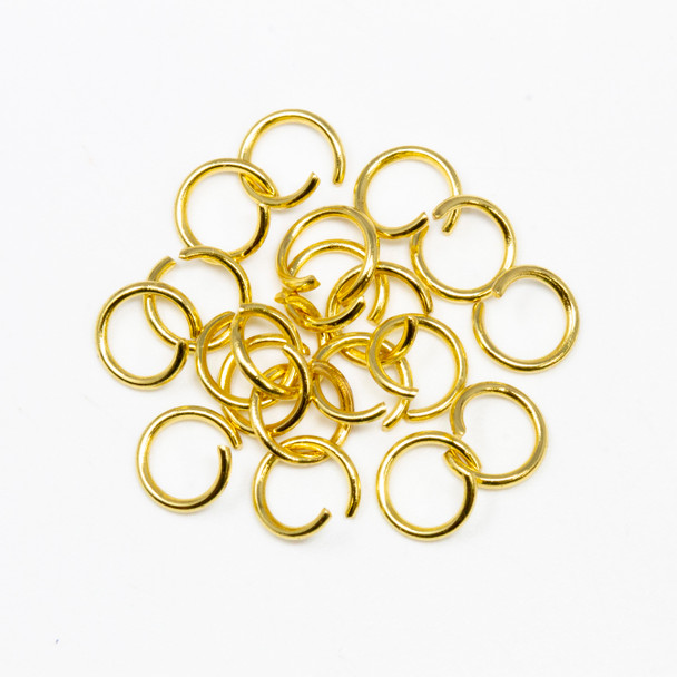 18K Gold Plated Stainless Steel 6mm Round 20 Gauge OPEN Jump Rings - 20 Pieces