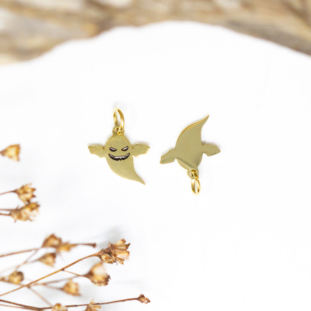 14K Gold Plated Stainless Steel 8mm Ghost Charm