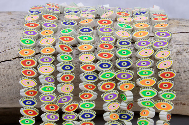 Polymer Clay 10x7mm Evil Eye Mix