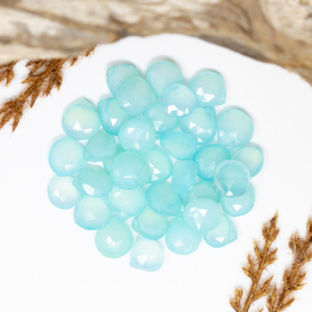 Chalcedony Polished 8-9mm Faceted Briolette