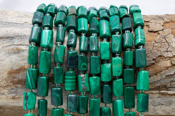 Malachite Polished 8-9x11-12mm Irregular Cuboid