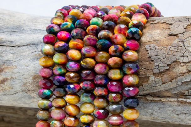 Tiger Eye Galaxy Autumn Polished 6x10mm Faceted Rondelle