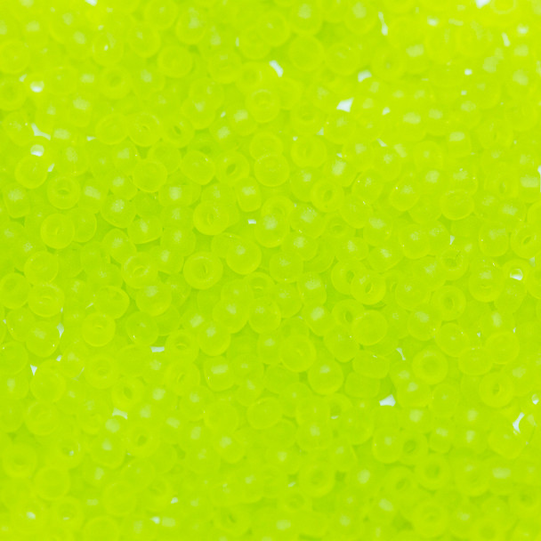 Size 11 Miyuki Seed Beads -- 143F Transparent Chartreuse Matte