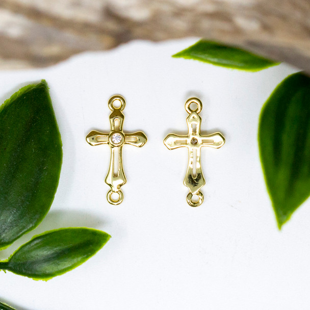 Gold Plated 17x10mm Cross Link