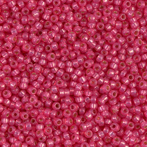 Size 11 Miyuki Seed Beads -- 4239 Duracoat Hot Pink / Silver Lined