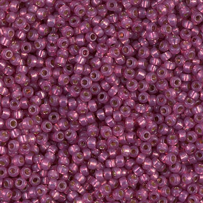 Size 11 Miyuki Seed Beads -- 4247 Duracoat Fuchsia / Silver Lined
