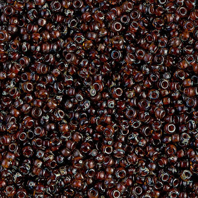 Size 11 Miyuki Seed Beads -- 4502 Picasso Transparent Dark Amber