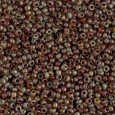 Size 11 Miyuki Seed Beads -- 4505 Picasso Transparent Light Smoky Topaz
