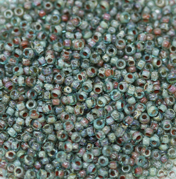 Size 11 Miyuki Seed Beads -- 4506 Picasso Transparent Olivine
