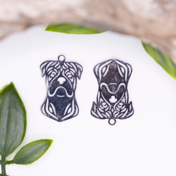 Stainless Steel 16x25mm Boxer Dog Pendant