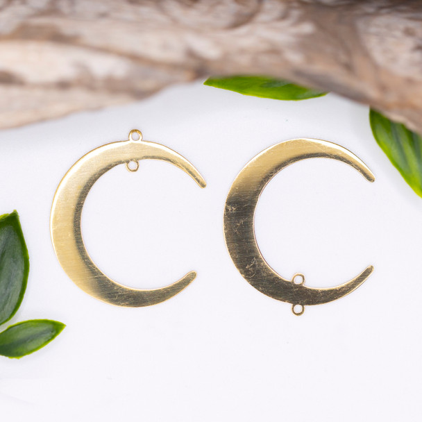 18K Gold Plated Stainless Steel 35x31mm Crescent Moon Pendant