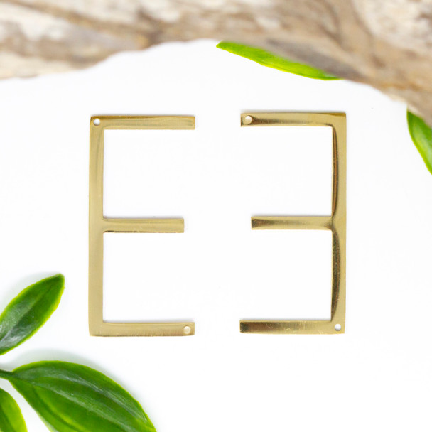 18K Gold Plated Stainless Steel Letter E 21x37mm Pendant