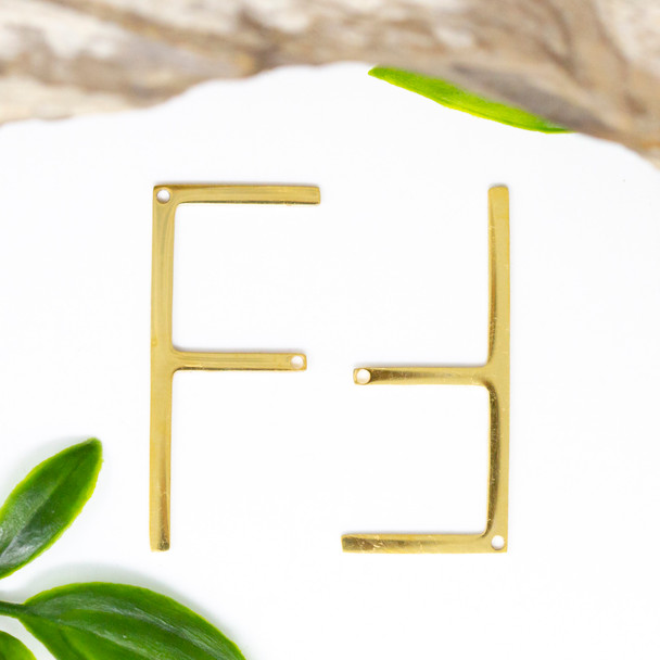 18K Gold Plated Stainless Steel 21x37mm Letter F Pendant