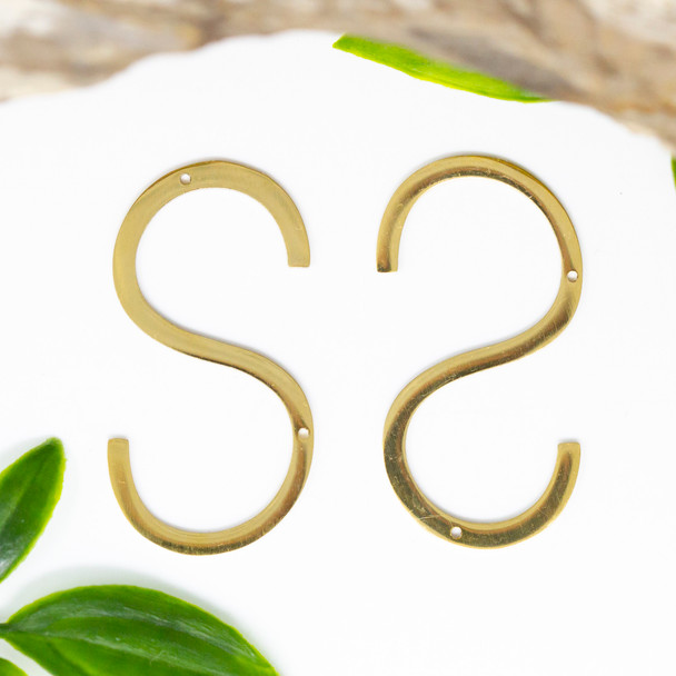 18K Gold Plated Stainless Steel 21x37mm Letter S Pendant