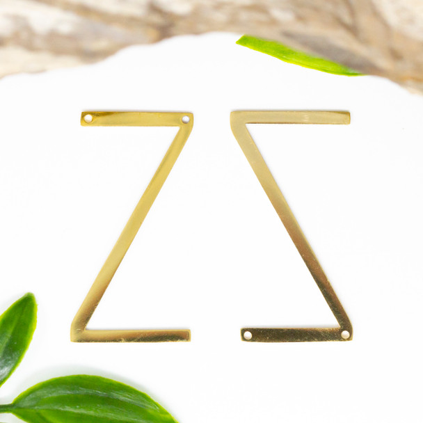 18K Gold Plated Stainless Steel 21x37mm Letter Z Pendant