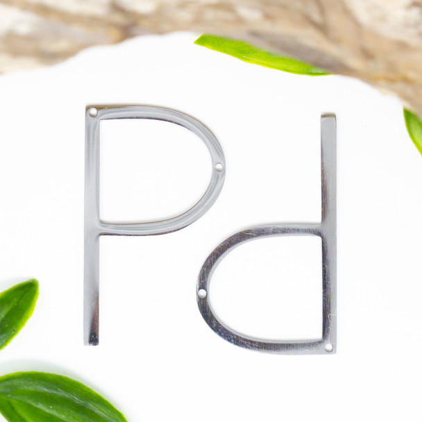 Stainless Steel 21x37mm Letter P Pendant
