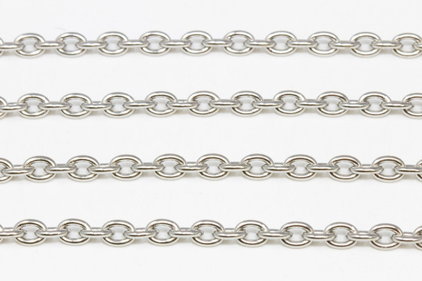Stainless Steel 6x4.5mm Cable Chain - Sold By 6 Inches