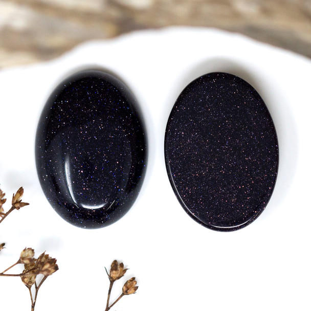 Blue Goldstone Polished 18x25mm Oval Cabochon