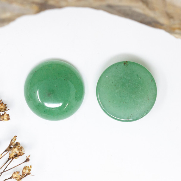 Green Aventurine Polished 18mm Coin Cabochon