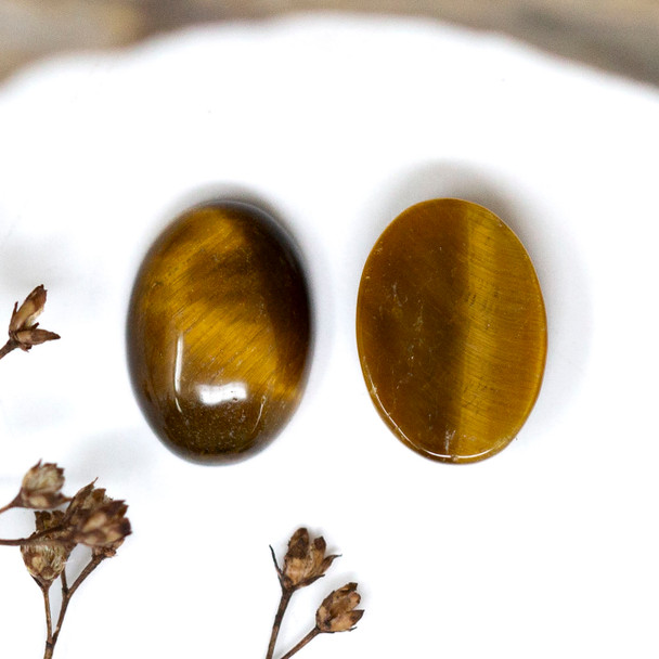 Tiger Eye Polished 10x14mm Oval Cabochon