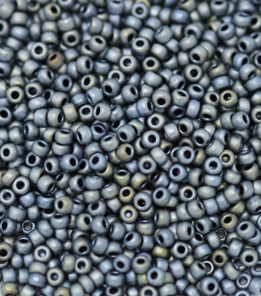Size 11 Miyuki Seed Beads -- F462O Metallic Silver Grey Matte