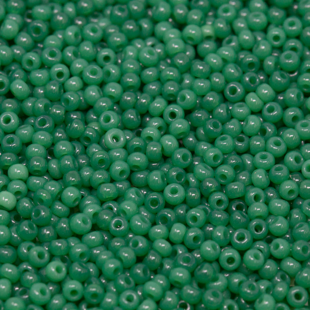 Size 11 Czech Seed Beads -- 192 Green Opal