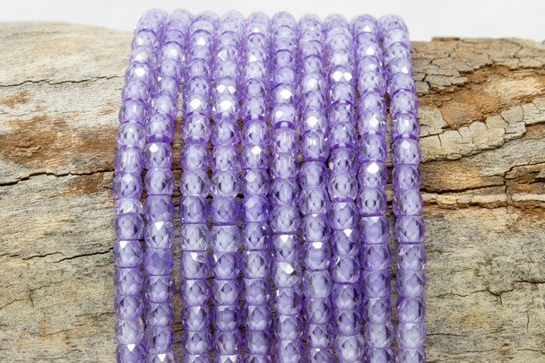 Zircon CZ AA Grade Polished Purple 3x4mm Faceted Rondelle