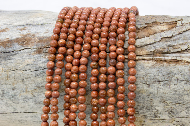 Goldstone Polished 4mm Round