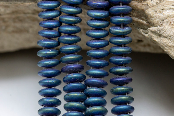 CzechMates® 2 Hole Lentil Beads -- Blue Iris Matte