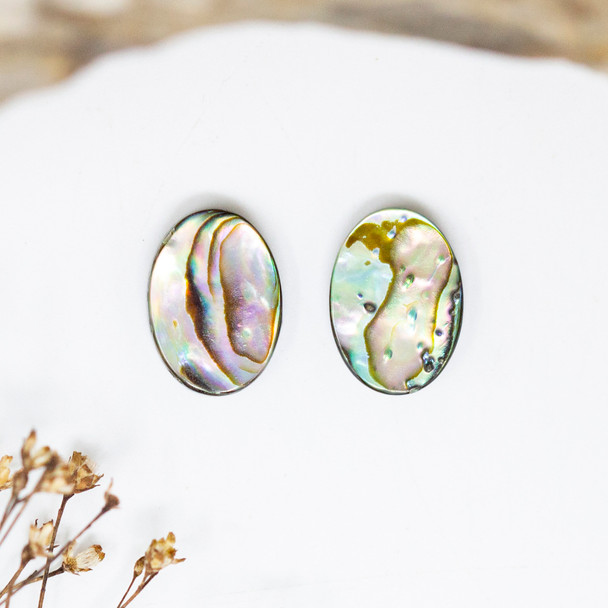 Abalone Polished 10x14mm Double Sided Oval Bead