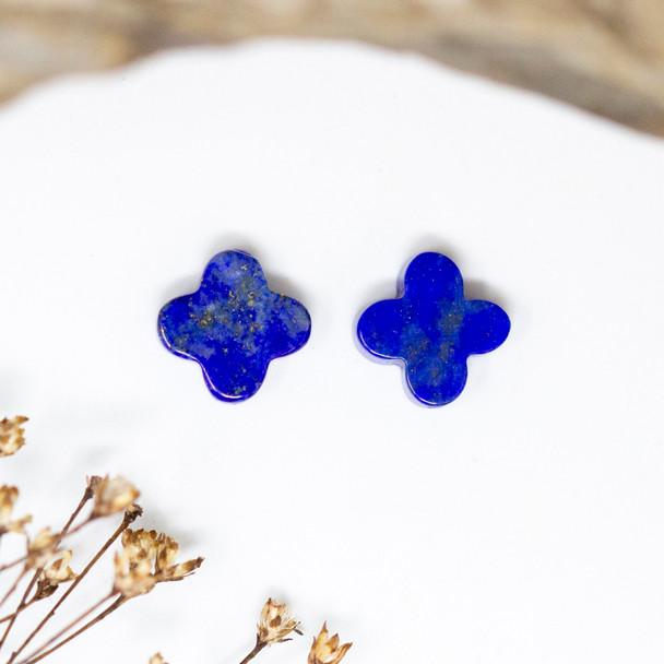 Lapis A Grade Polished 10mm Double Sided Cross / Flower