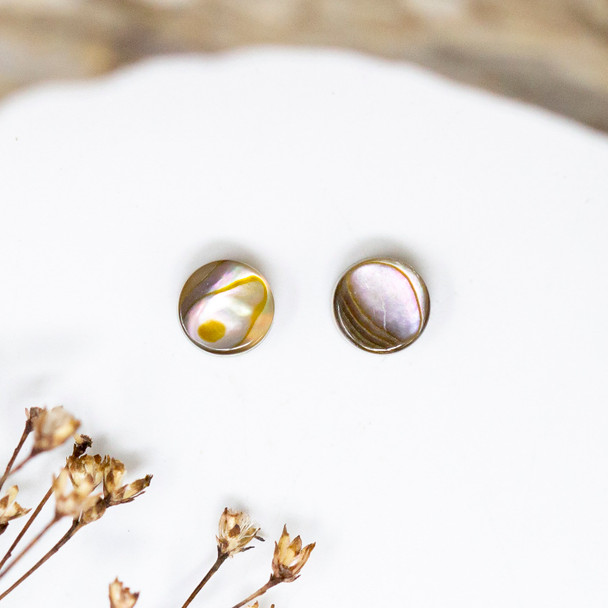 Abalone Polished 6mm Double Sided Coin Bead