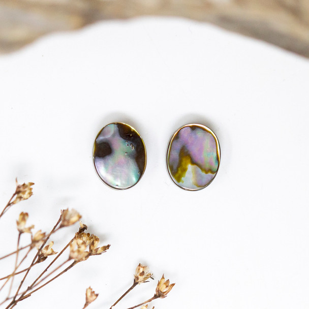 Abalone Polished 8x10mm Double Sided Oval Bead