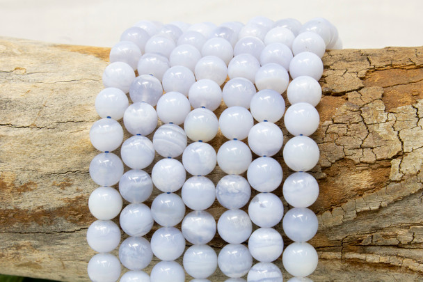 Blue Lace Agate  A Grade Polished 8mm Round